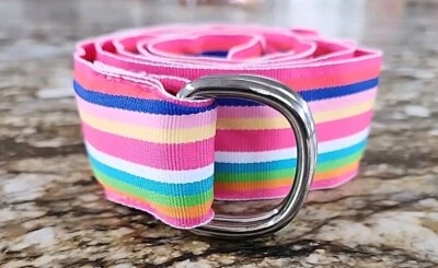 Cinturón de tela artesanal Eliza B anillo en D de Leather Man Ltd Essex CT talla grande Foto 1 de 4