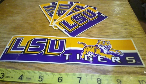 5 NCAA collegiate banner stickers officially licensed LSU Tigers Cover