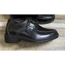 Mario Lopez Boys Toddler Baby Dress Shoes Shiny Black Formal Loafers Buckle 8T