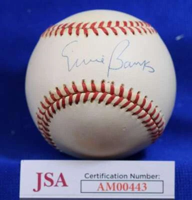 Ernie Banks JSA COA Autograph National League Signed Baseball 5 - Image 1 of 2
