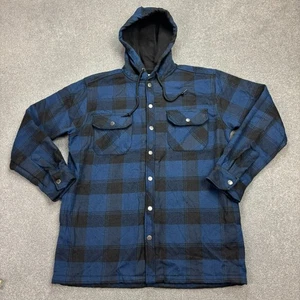 Dickies Jacket Adult Medium Blue Chore Work Wear Fleece Lined Hood Coat Men - Picture 1 of 9