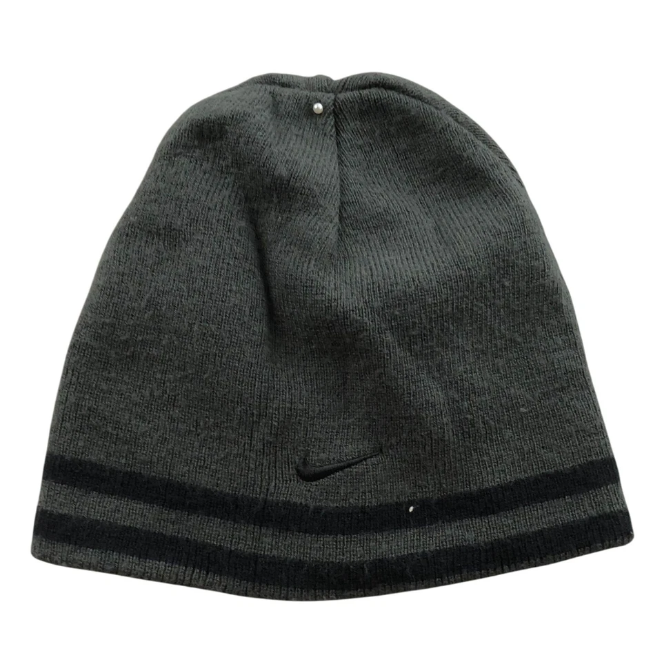 Nike Youth Beanie Hat Boys One Size Embroidered Logo Casual Cozy Gray Knit - Image 1 of 4
