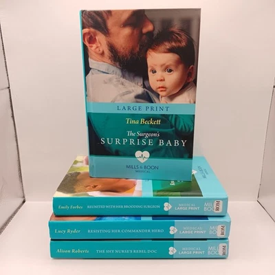 4x Mills & Boon Medical Romance Large Print Book Bundle Ex-Library Hardback - Image 1 of 4