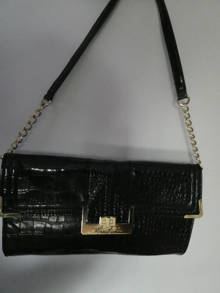 Bolso de mano Mark Fisher para mujer negro estampado de cocodrilo cadena sintética bolso sin asas plateado a presión Foto 1 de 4