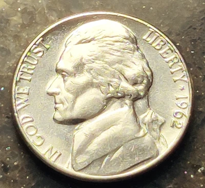 1962 D Jefferson Nickel - Pulled from OBW Roll - Image 1 of 2