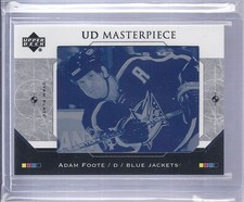 2005-06 UPPER DECK ADAM FOOTE UD MASTERPIECE CYAN PLATE SP /1 BLUE JACKETS
