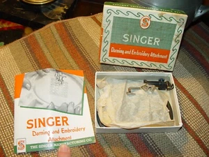 Early Singer (Featherweight) Darning & Embroidery Attachment Boxed Set No 160719 - Picture 1 of 9