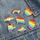 Hellery 7 Pieces Rainbow Brooch Pins Pride Heart Flag Label Pins for Clothes Bag