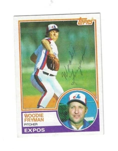 Signed WOODIE FRYMAN Montreal Expos Autographed 1983 Topps Card #137 w/COA - Picture 1 of 1