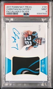 2017 National Treasures /25 Christian McCaffrey Silver Holo RPA Auto RC PSA 9 - Bild 1 von 1