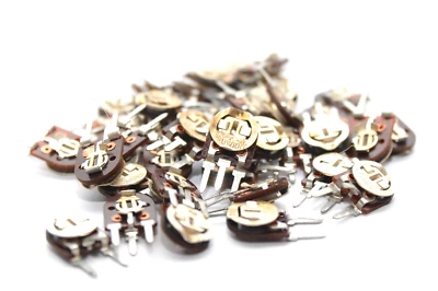 25x Vintage Mini-Trimmer / Potentiometer von Ruwido, 25 kOhm lg., stehend, NOS - Bild 1 von 3