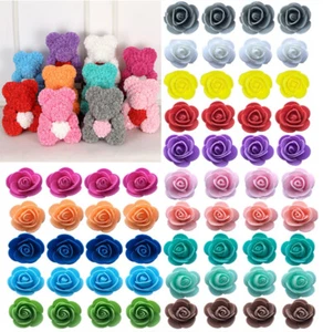 100 Foam Mini Artificial Roses Heads Buds Fake Flowers Wedding Home Party Decor - Picture 1 of 26