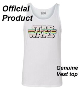 ladies unisex man-fit Star Wars T Shirt Official vest top WHITE sleeveless NEW 