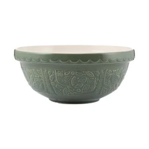 Mixing Bowl In The Forest Owl Green S18 Intricate Embossed Detailing Earthenware - Picture 1 of 3