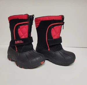 Totes Baby Toddler Waterproof Weather Black Red Winter Snow Boots Size 5 - Picture 1 of 10