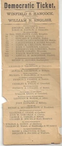 MA 1880 Democratic Ticket ~ WINFIELD S. HANCOCK For PRESIDENT Wm English for VP - Picture 1 of 2