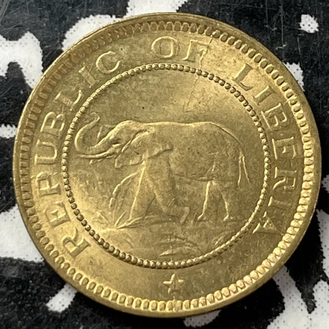 1937 Liberia 1/2 Cent (35 Available)High Grade! Beautiful!(1 Coin Only) Elephant Cover
