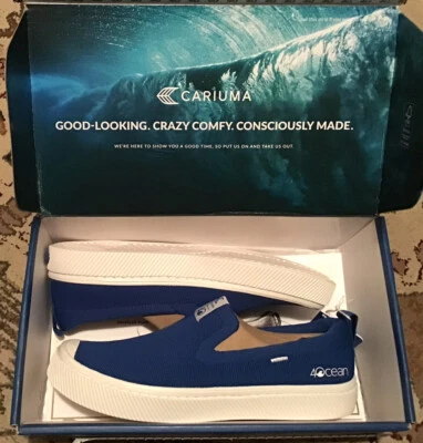 Zapatilla deportiva Cariuma Slip On 4Ocean azul tejida para mujer 9 hombres 7,5 totalmente nueva en caja Foto 1 de 4