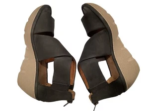 Clarks Wedge Sandals Womens Sz 8 M Nubuck Clarene Navy Blue - Picture 1 of 8