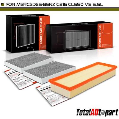 Motor e filtro de ar de cabine de carbono ativado para Mercedes-Benz C216 CL550 07-10 - Imagem 1 de 4