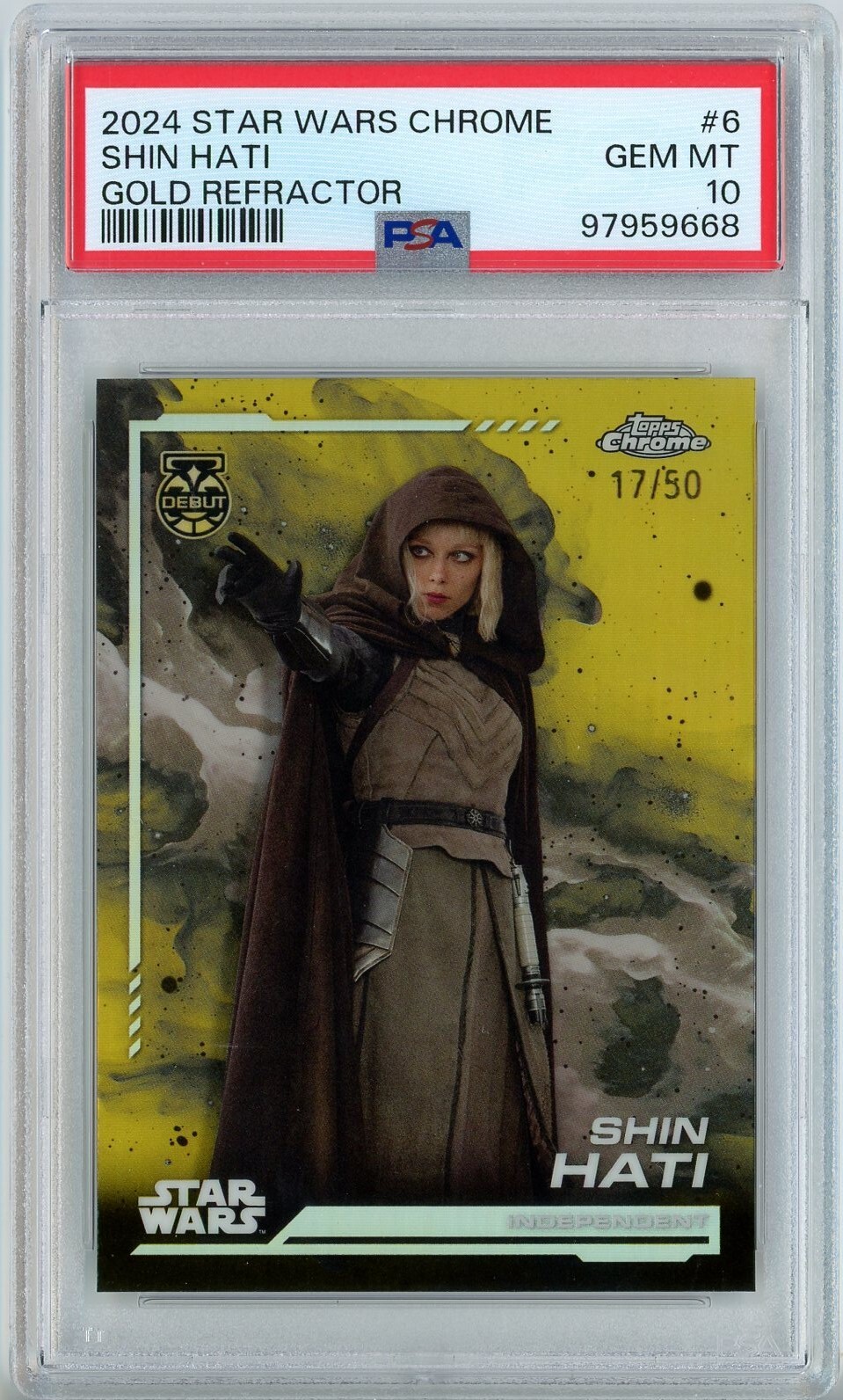 Shin Hati 2024 Topps Chrome Star Wars #6 Gold Refractor /50 Price 