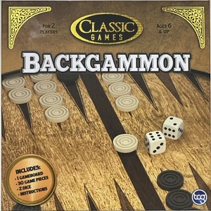 Classic Games Wood Backgammon Set | Board & 30 Game Pieces - Picture 1 of 1