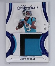 2022 Panini Flawless Rookie Patches Sapphire Matt Corral 01/10