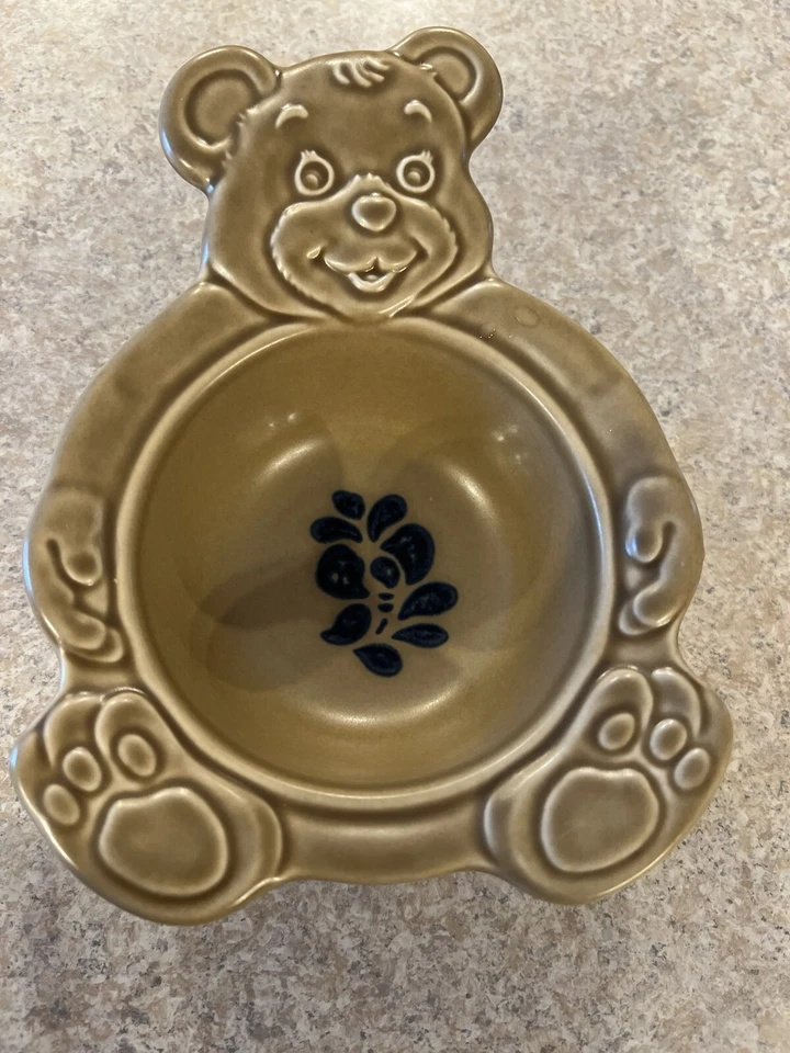 Миска Pfaltzgraff Teddy Bear поррингер каша народное искусство желтовато-коричневое синее блюдо - Изображение 1 из 3