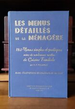 1955 Les Menus Détaillés de la Ménagère H.-P. PELLAPRAT Recettes de Cuisine