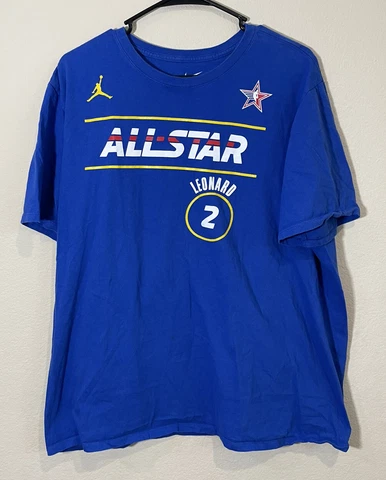 Nike LA Clippers 2021 NBA All Star Kawhi Leonard T Shirt Mens XL Blue Basketball Cover