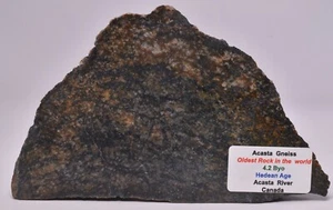 ACASTA GNEISS SLICE, "OLDEST ROCK" HADEAN AGE, CANADA S1322 - Picture 1 of 4