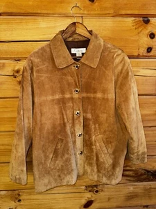 Norm Thompson Women's Western Jacket Brown Leather Suede Sz PL Vtg $179 Cowgirl - Picture 1 of 10