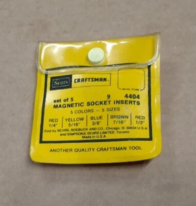 Vintage Craftsman 9_4404 Set of 5 Magnetic Socket Inserts SAE Made in USA - Bild 1 von 4
