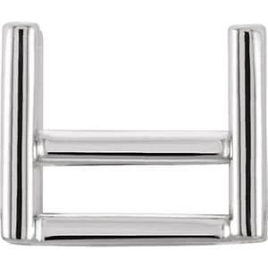 Cesta cuadrada de oro blanco de 14 k con muescas pre de corte princesa de 8 mm montaje de ajuste de 4 puntas - Imagen 1 de 4