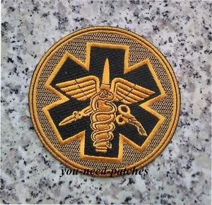 Parche JCT EMS EMT MEDIC PARAMEDIC TACTICAL MEDICAL RESCUE GOLD EMBROID - Imagen 1 de 1