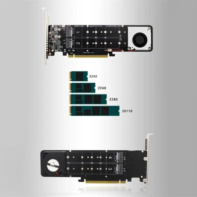 1Set Pcie 4.0 X16 to M.2 M-key NVMEx4SSD RAID Expansion Card Adapter 4 x 32Gbps - Image 1 of 4
