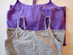 Girls Tank Tops Ivivva Purple Size 12 and So Size Large 10/12 Gray Thin Strap - Picture 1 of 18