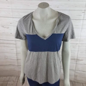 NWT Socialite Heather Gray Womens Small Colorblock V-Neck Cutout Knit Top - Picture 1 of 5