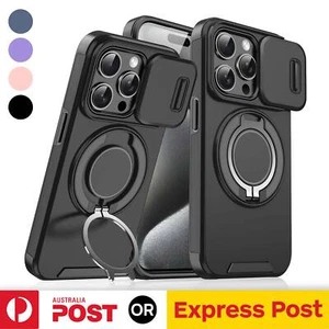 For iPhone 16 Pro Max 15 14 Case Magsafe Shockproof Kickstand Ring Stand Cover - Picture 1 of 13