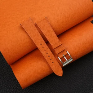 Calfskin Orange Epsom Leather Watch Strap Band 20mm in stock - Picture 1 of 11