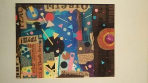 Russian Soviet mixed media paint and paper collage - Picture 1 of 8