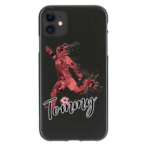 Personalised Initial Phone Case For iPhone 14/13/12/X Red Football TPU Gel Cover - Picture 1 of 8