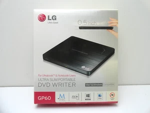 LG Ultra Slim Portable DVD Writer .5" | GP60 | OPEN BOX UNTESTED - Picture 1 of 3