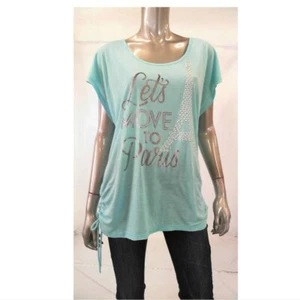 Style & Co Women T Shirt Top Blouse XL Blue Striped - Picture 1 of 1