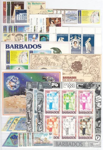 ML20168/ BRITISH BARBADOS - 1977 / 1986 MINT MODERN COLLECTION - CV 365 $ Cover
