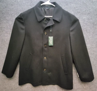 Lauren Ralph Lauren Overcoat Mens 46R Black Wool Blend - Image 1 of 4