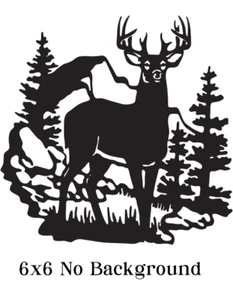 Buck Scene hunting decal sticker for DIY 8" glass block tile - Picture 1 of 1