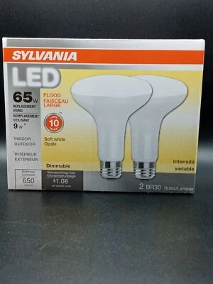 Sylvania LED 65w BR30 Flood Light Bulbs Soft White Dimable 1 Box of 2 Bulbs - Image 1 of 4