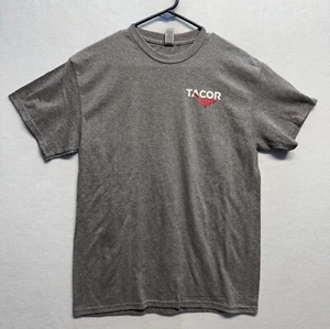 Gildan Gray Tacor Logo DryBlend Short Sleeve T-Shirt M - Picture 1 of 8