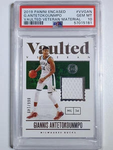 2019 Encased Giannis Antetokounmpo #PATCH /149 Game Jersey - PSA 10 (POP 2) - Picture 1 of 4